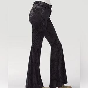 Wrangler Retro Velvet Stretch Flare Pant Black high rise 28x34 stretch